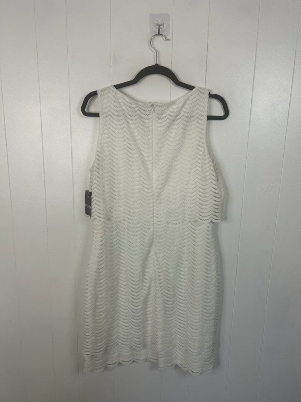 Chaps White Lace Sheath Dress Sleeveless Knee Length Women Size 14 New NWT - Picture 5 of 12